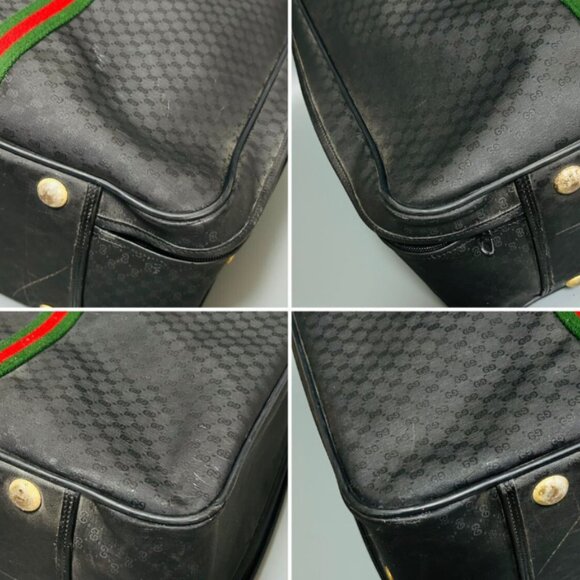 Gucci Micro GG Sherry Line Boston Bag PCV x Leather Large Capacity Unisex Model - Picture 7 of 10